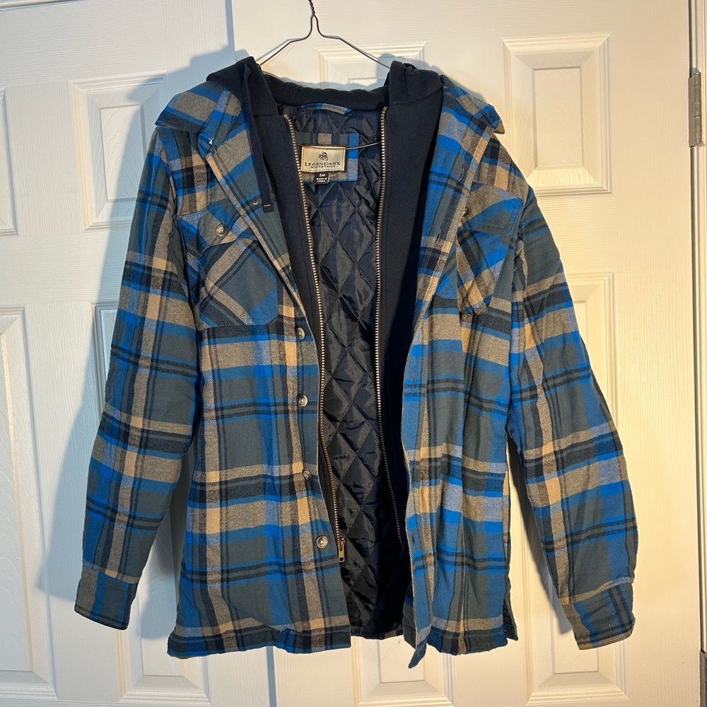 Legendary Whitetails Hooded Flannel Shirt Jacket Size Mens Small